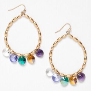 ❄️ Plunder | Poppy Earrings Goldtone Rainbow Crystal